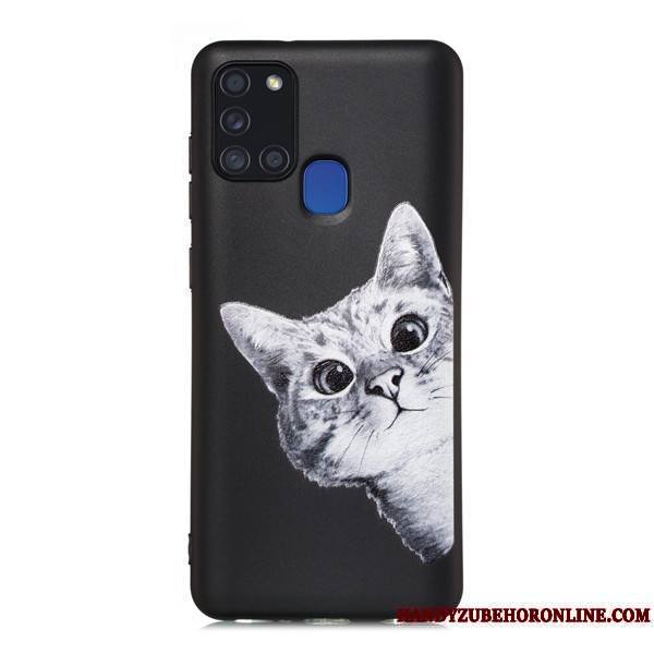 Samsung Galaxy A21s Coque Noir Étui Étoile Tout Compris Incassable Dessin Animé Téléphone Portable