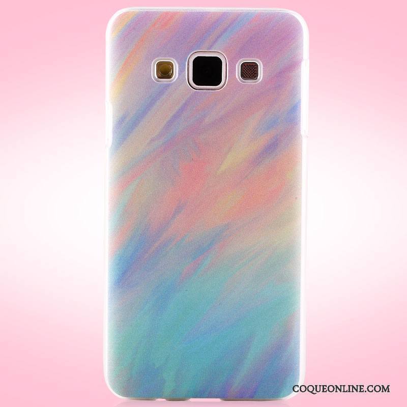 Samsung Galaxy A3 2015 Coque Étoile Étui Peinture Délavé En Daim Protection Violet