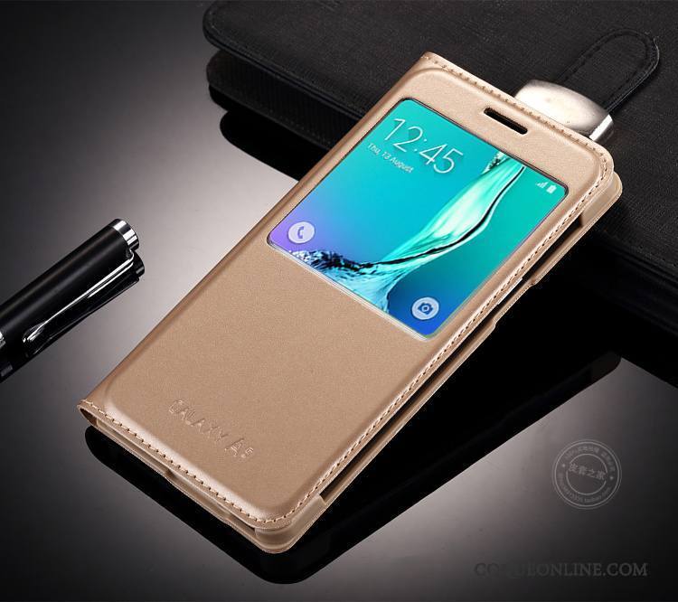 Samsung Galaxy A3 2015 Protection Téléphone Portable Rose Étui En Cuir Nouveau Étoile Coque