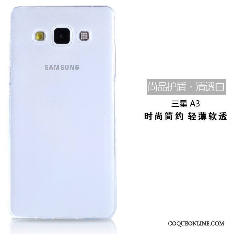 Samsung Galaxy A3 2015 Étoile Coque Étui Silicone Téléphone Portable Transparent Rose