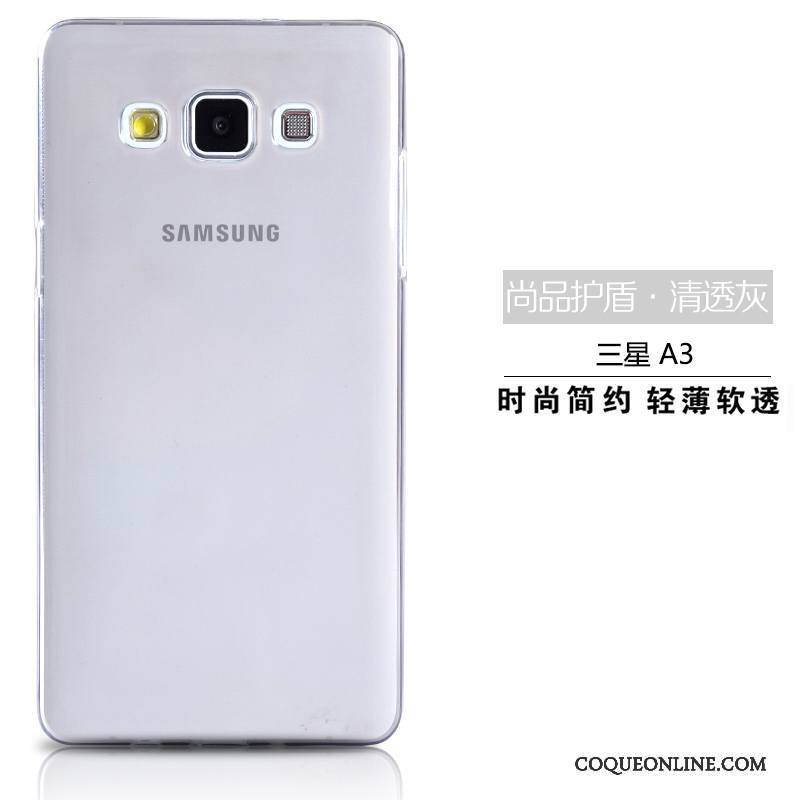 Samsung Galaxy A3 2015 Étoile Coque Étui Silicone Téléphone Portable Transparent Rose