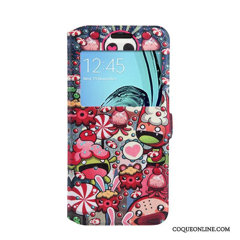 Samsung Galaxy A3 2016 Coque De Téléphone Fluide Doux Ouvrir La Fenêtre Peinture Housse Étoile Fleurs