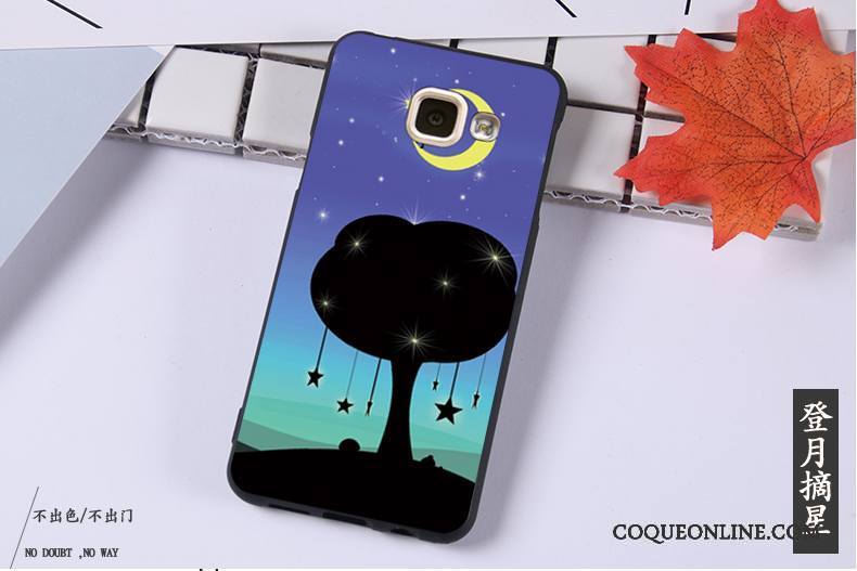 Samsung Galaxy A3 2016 Étoile Protection Coque Noir Fluide Doux Incassable Étui