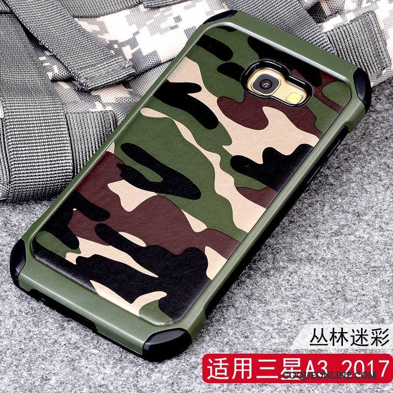 Samsung Galaxy A3 2017 Coque De Téléphone Étoile Incassable Étui Protection Camouflage Bleu