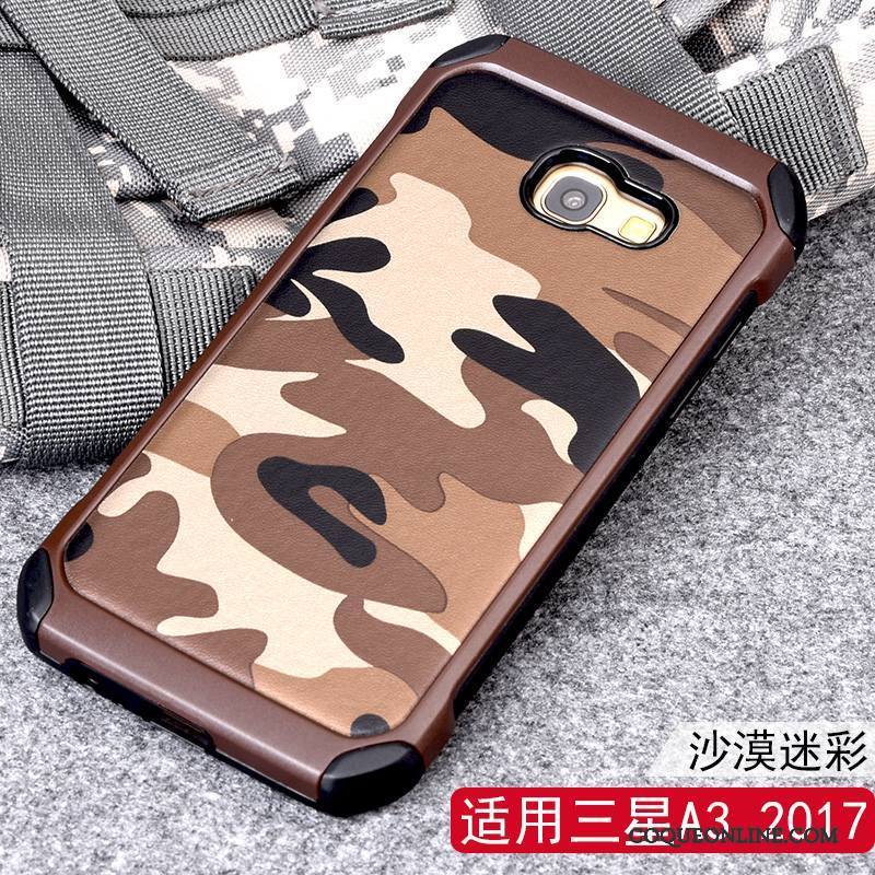 Samsung Galaxy A3 2017 Coque De Téléphone Étoile Incassable Étui Protection Camouflage Bleu