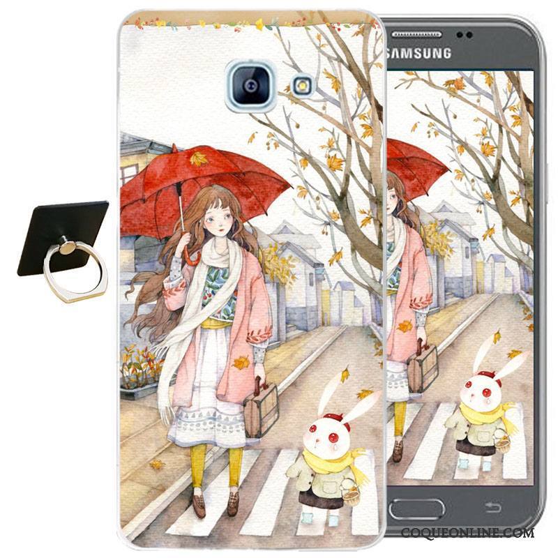 Samsung Galaxy A3 2017 Coque Incassable Protection Fluide Doux Dessin Animé Étoile Blanc Étui