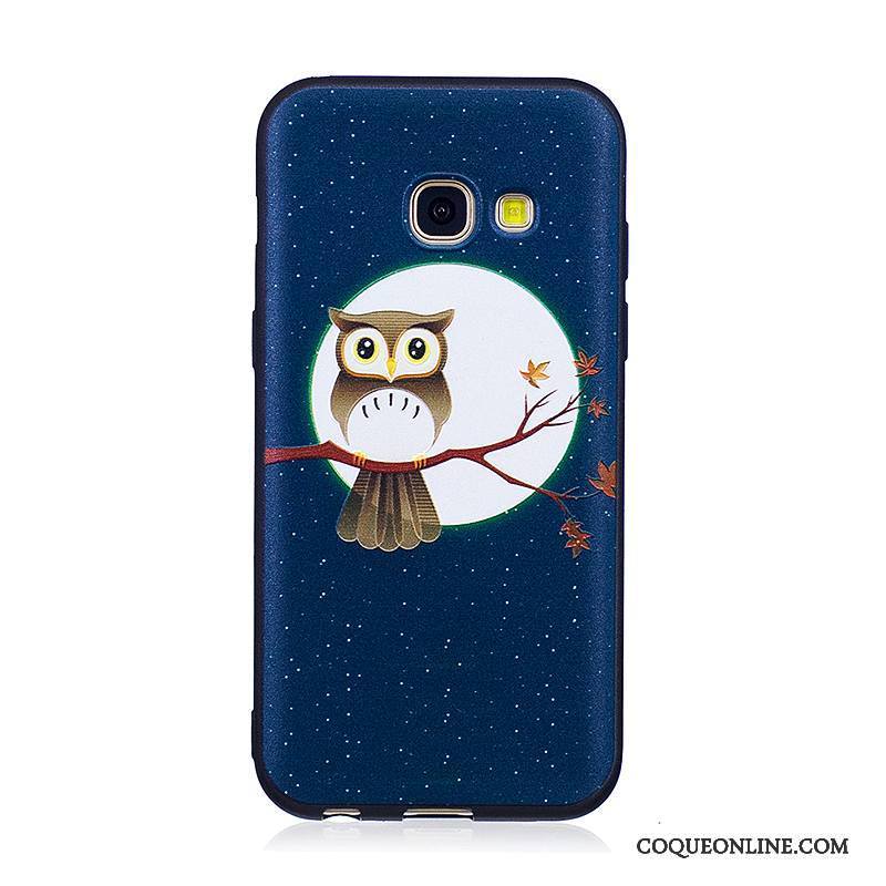 Samsung Galaxy A3 2017 Coque Étui Dessin Animé Étoile Gaufrage Noir Tendance Fluide Doux