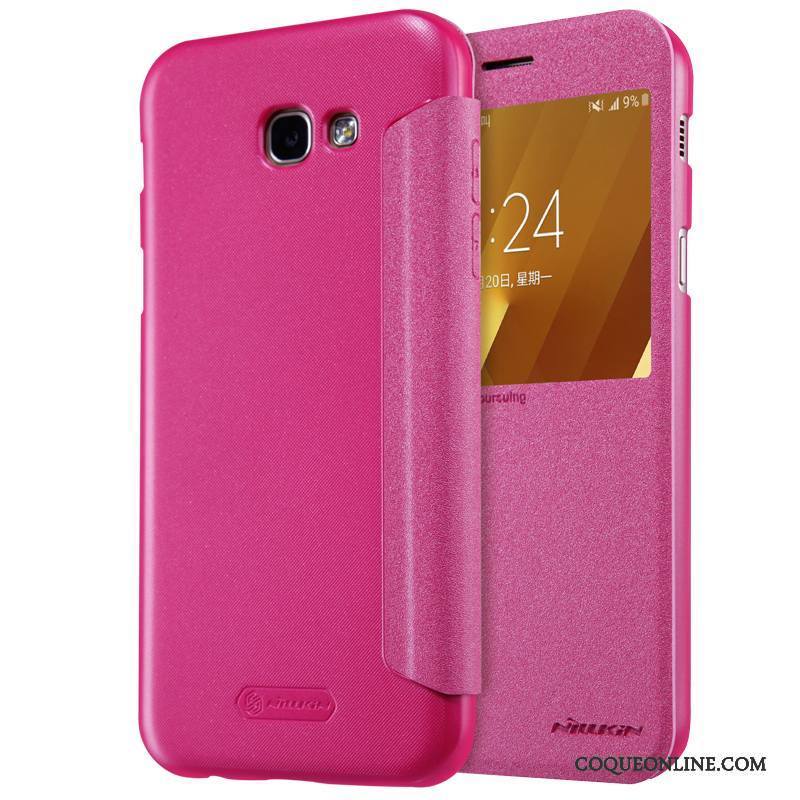 Samsung Galaxy A3 2017 Coque Étui Housse Étui En Cuir Rouge Protection Étoile