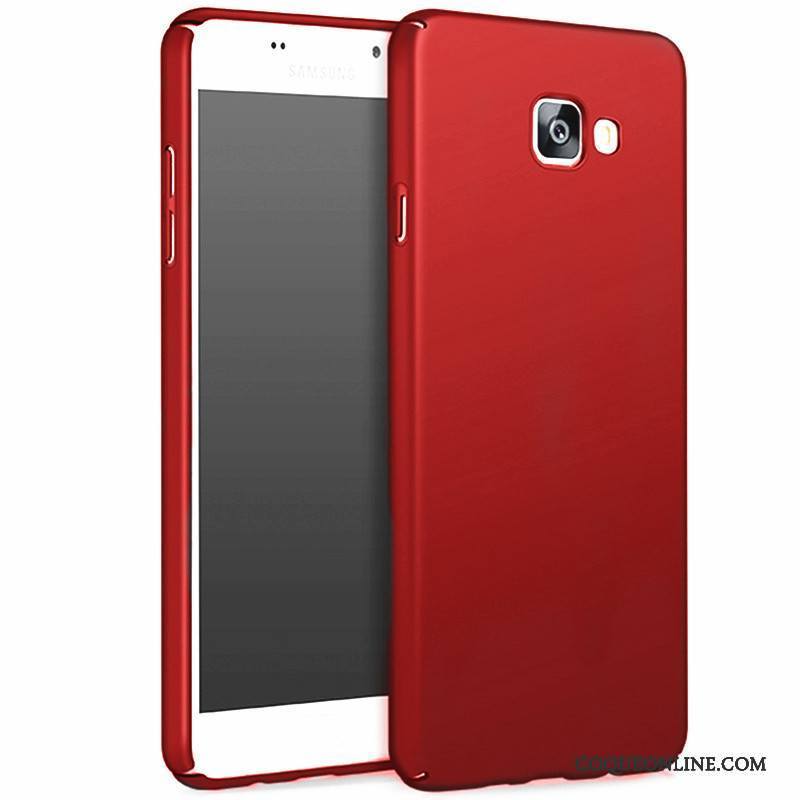 Samsung Galaxy A3 2017 Délavé En Daim Coque Étui Protection De Téléphone Rouge Étoile
