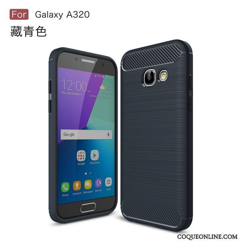 Samsung Galaxy A3 2017 Fluide Doux Fibre Coque Téléphone Portable Noir Incassable Modèle Fleurie
