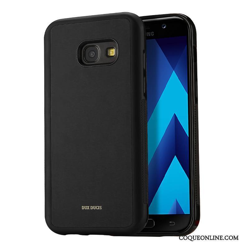 Samsung Galaxy A3 2017 Étoile Cuir Incassable Protection Coque Fluide Doux Noir