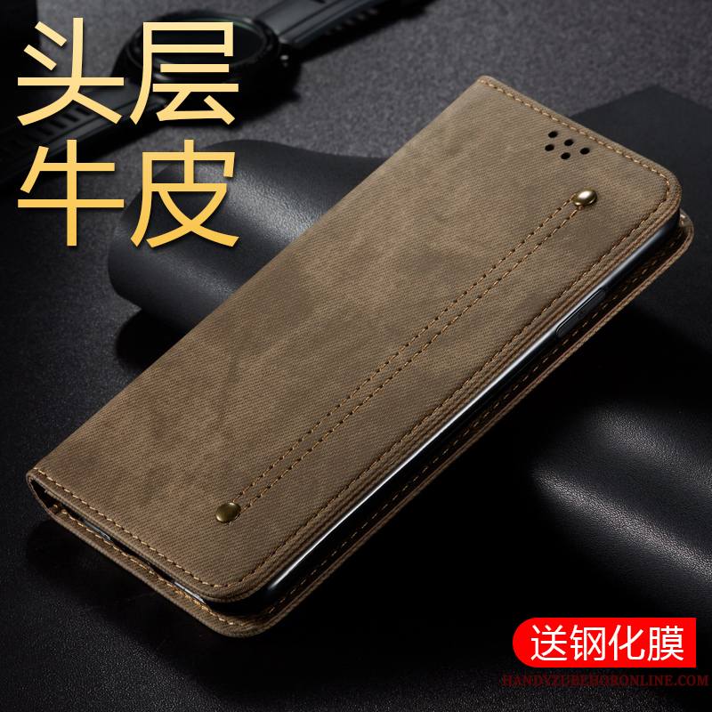 Samsung Galaxy A30s Coque Business Étui Étui En Cuir Clamshell Étoile Tempérer Protection