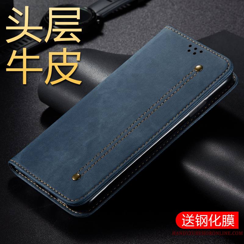 Samsung Galaxy A30s Coque Business Étui Étui En Cuir Clamshell Étoile Tempérer Protection