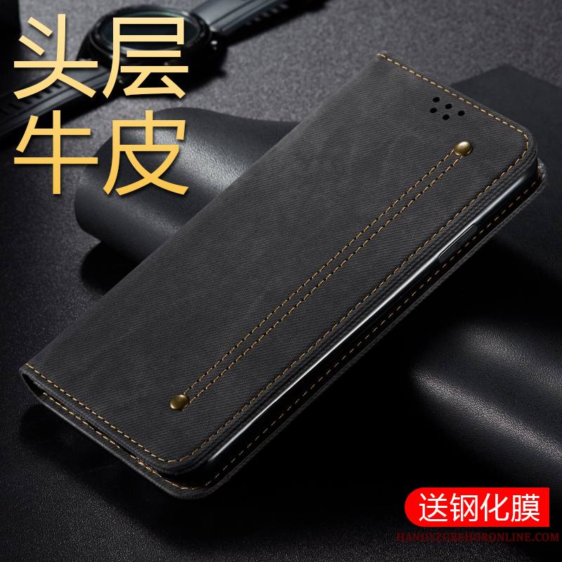 Samsung Galaxy A30s Coque Business Étui Étui En Cuir Clamshell Étoile Tempérer Protection