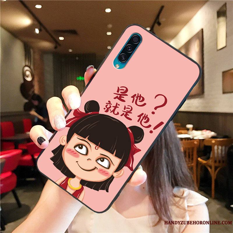 Samsung Galaxy A30s Coque Charmant Protection Incassable Dessin Animé Net Rouge Étui Vert