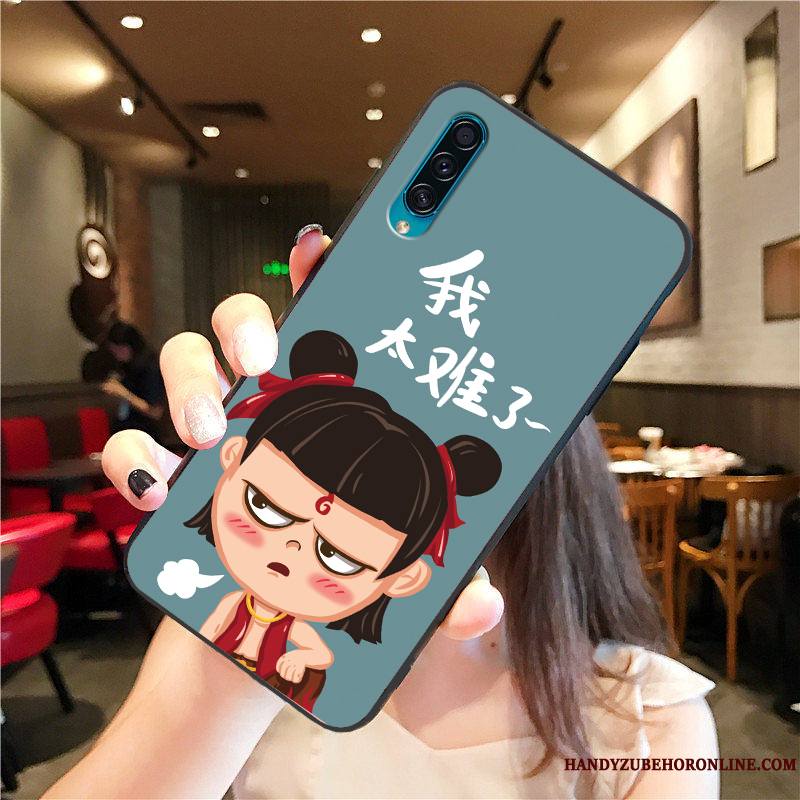 Samsung Galaxy A30s Coque Charmant Protection Incassable Dessin Animé Net Rouge Étui Vert