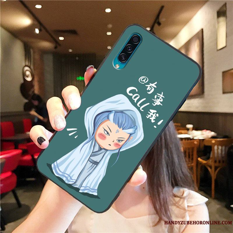 Samsung Galaxy A30s Coque Charmant Protection Incassable Dessin Animé Net Rouge Étui Vert