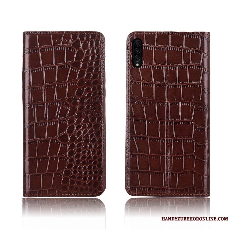 Samsung Galaxy A30s Housse Délavé En Daim Marque De Tendance Étui En Cuir Coque Protection Silicone