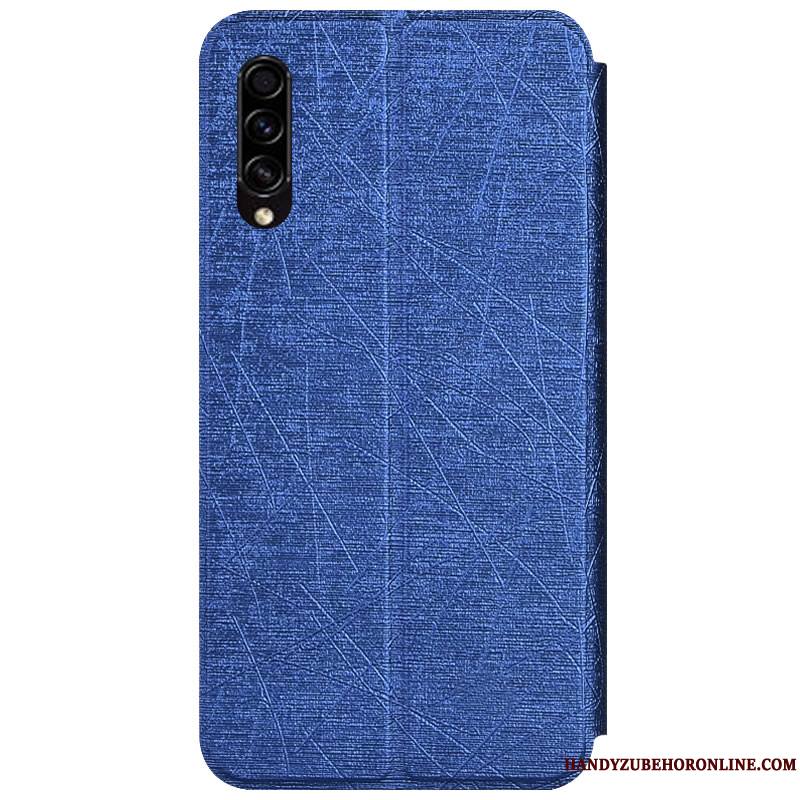 Samsung Galaxy A30s Housse Étui En Cuir Support Étoile Argent Coque De Téléphone Protection