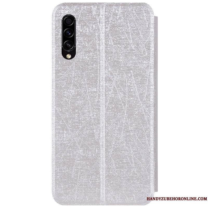 Samsung Galaxy A30s Housse Étui En Cuir Support Étoile Argent Coque De Téléphone Protection