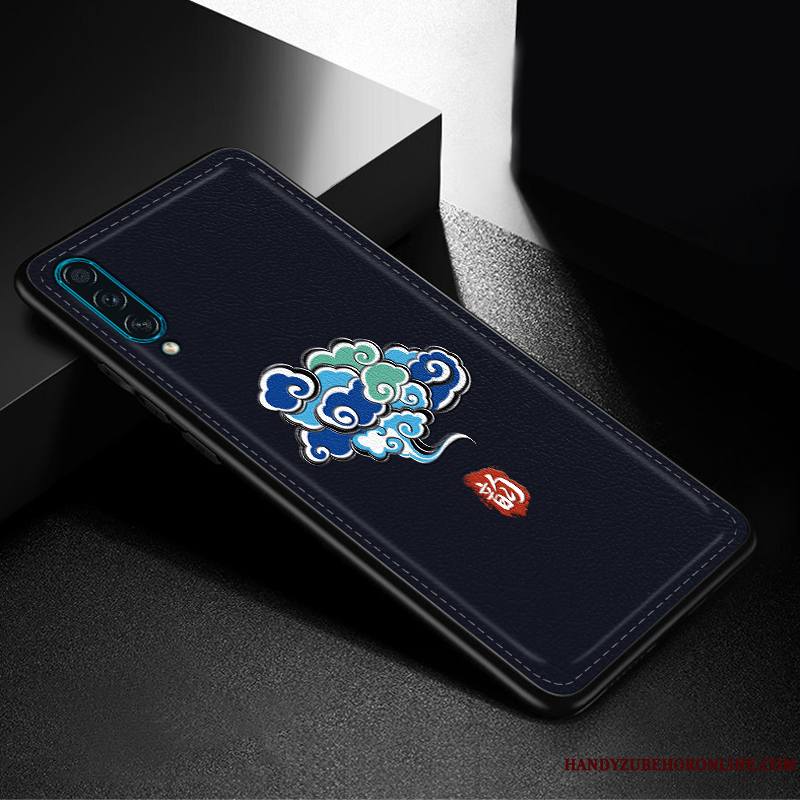 Samsung Galaxy A30s Incassable Mode Personnalité Étoile Bleu Gaufrage Coque De Téléphone