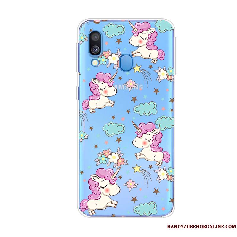 Samsung Galaxy A40 Coque De Téléphone Fluide Doux Silicone Animal Tendance Étoile Bleu