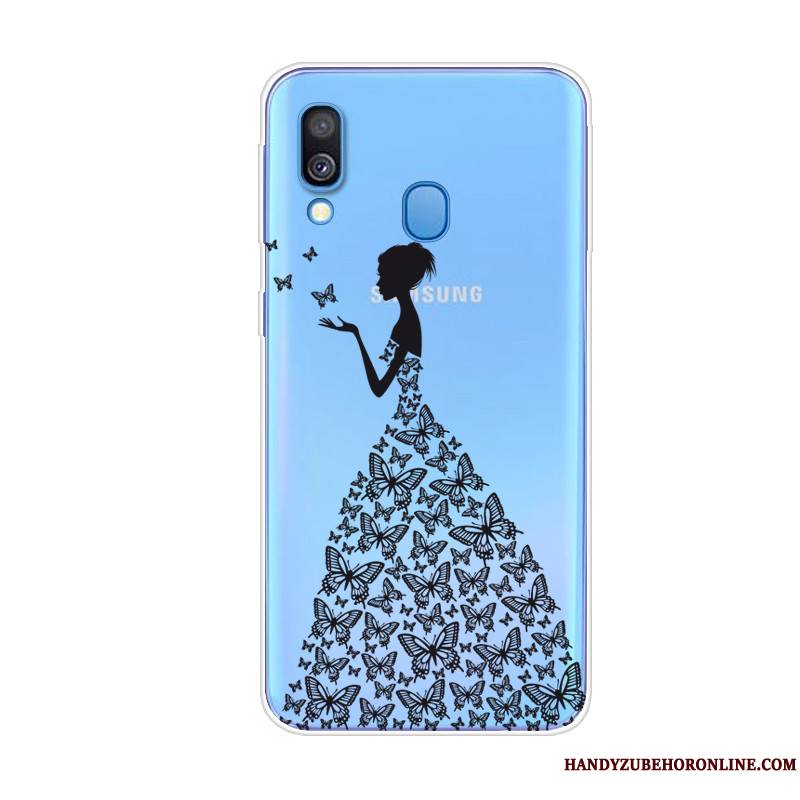 Samsung Galaxy A40 Coque De Téléphone Fluide Doux Silicone Animal Tendance Étoile Bleu