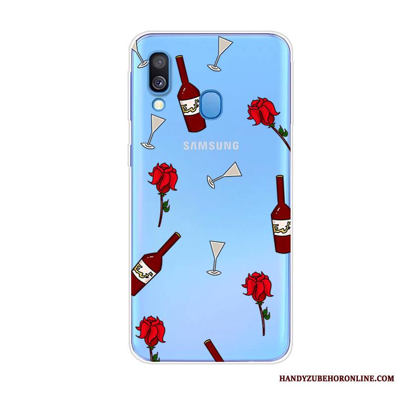 Samsung Galaxy A40 Coque De Téléphone Fluide Doux Silicone Animal Tendance Étoile Bleu