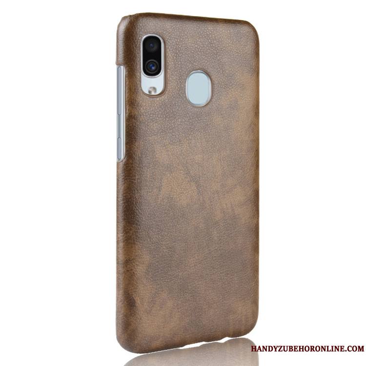 Samsung Galaxy A40 Coque Étoile Vintage Cuir Difficile Rouge Modèle Fleurie