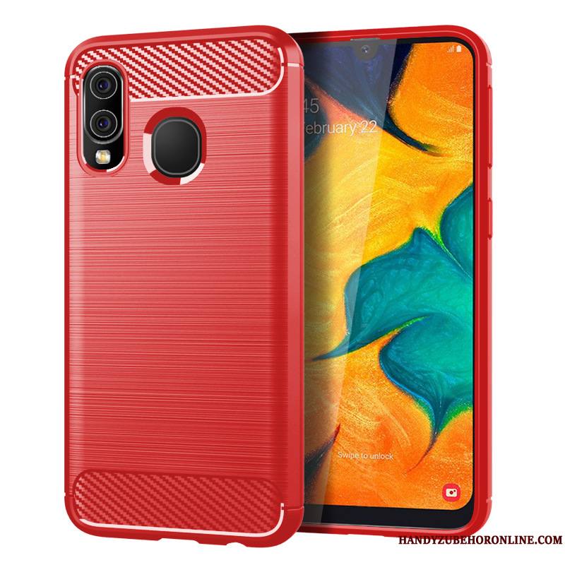 Samsung Galaxy A40 Fluide Doux Bleu Silicone Étui Protection Coque Modèle Fleurie