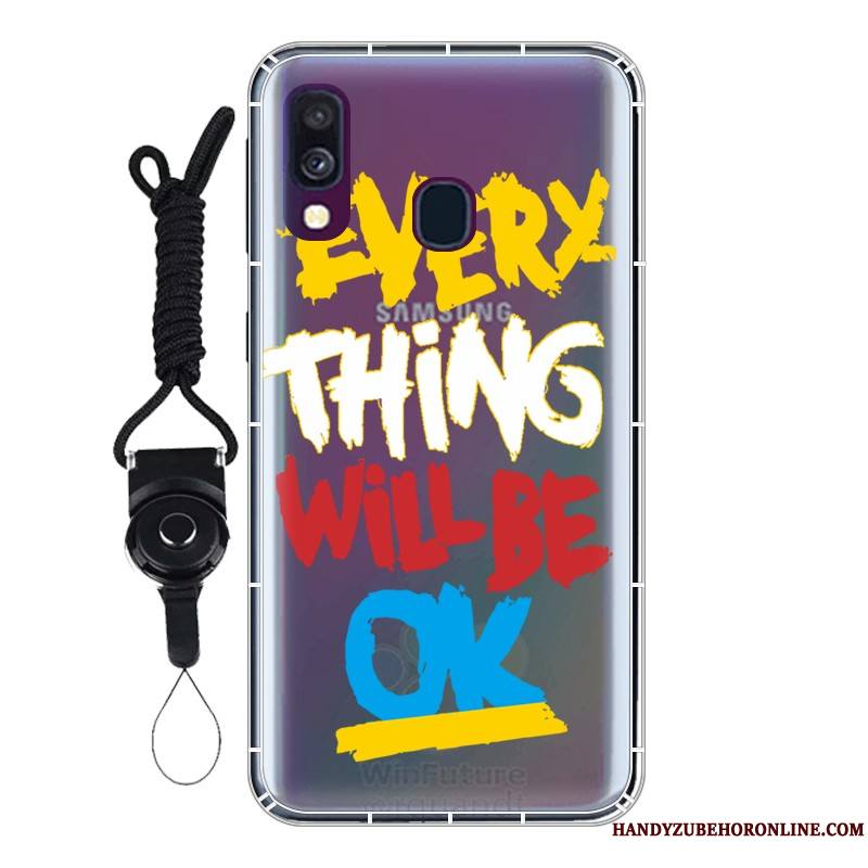 Samsung Galaxy A40 Personnalisé Fluide Doux Personnalité Coque Ballon Protection Étoile