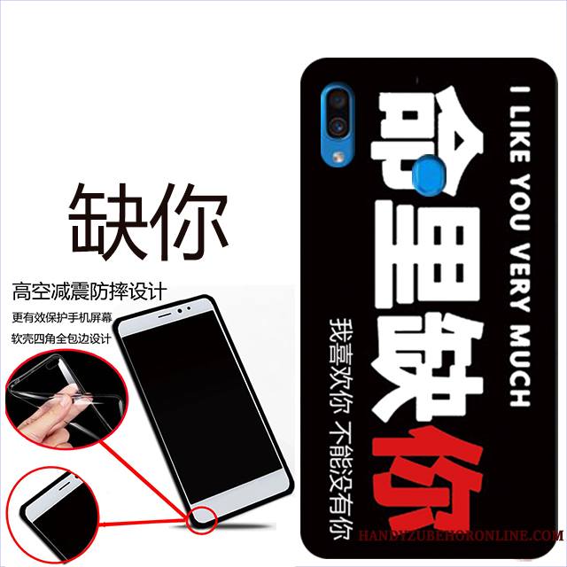Samsung Galaxy A40 Protection Étoile Téléphone Portable Rouge Coque Fluide Doux Étui