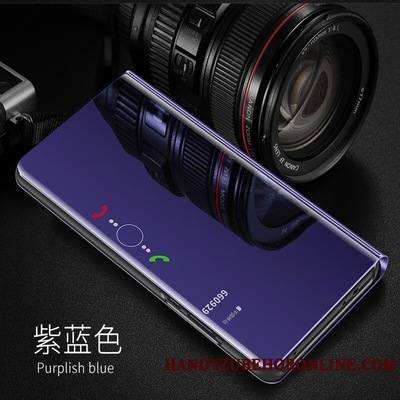 Samsung Galaxy A40 Violet Étui Coque De Téléphone Placage Miroir Support Housse