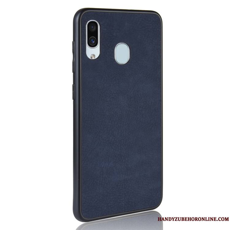 Samsung Galaxy A40 Étui Gris Coque De Téléphone Tout Compris Vintage Cuir Tendance