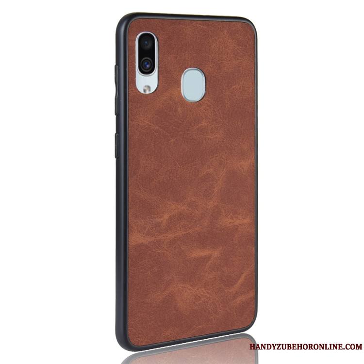 Samsung Galaxy A40 Étui Gris Coque De Téléphone Tout Compris Vintage Cuir Tendance