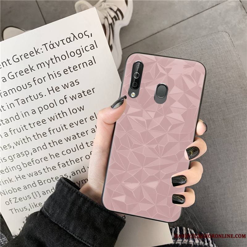 Samsung Galaxy A40s Couleur Unie Coque De Téléphone Simple Violet Étui Étoile Modèle Fleurie