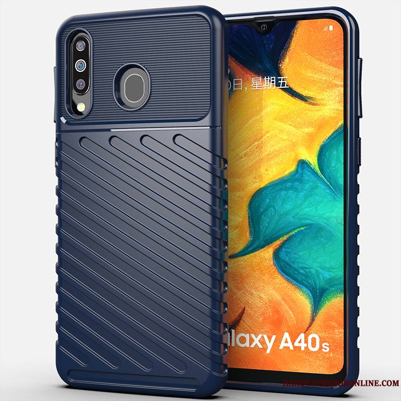 Samsung Galaxy A40s Étui Étoile Simple Noir Protection Incassable Coque De Téléphone