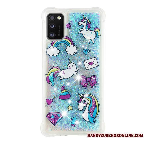 Samsung Galaxy A41 Ballon Incassable Quicksand Dessin Animé Étoile Coque Bleu