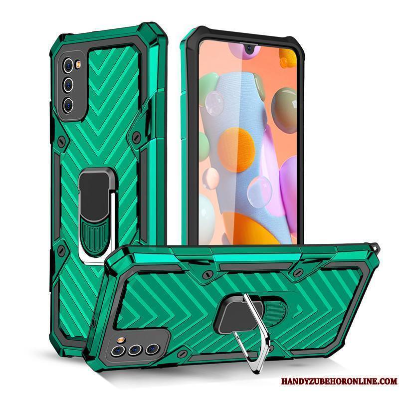 Samsung Galaxy A41 Coque Étoile Anneau Vert Magnétisme Tout Compris À Bord Incassable