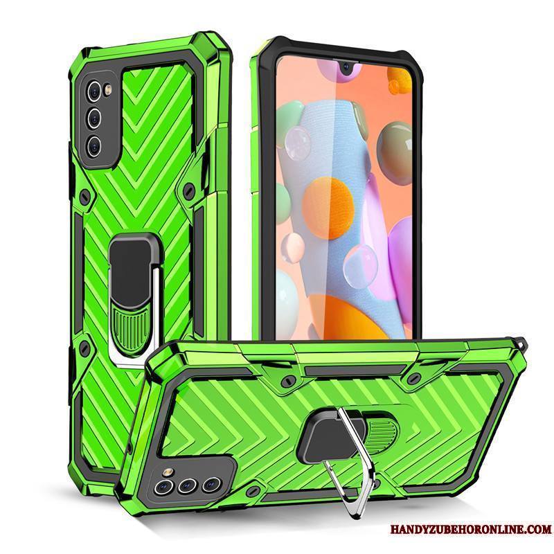 Samsung Galaxy A41 Coque Étoile Anneau Vert Magnétisme Tout Compris À Bord Incassable