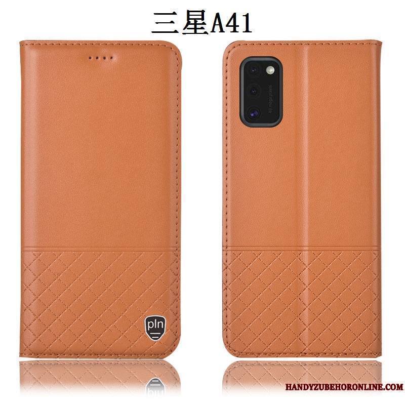 Samsung Galaxy A41 Coque Étoile Étui En Cuir Tout Compris Protection Incassable Rouge Housse