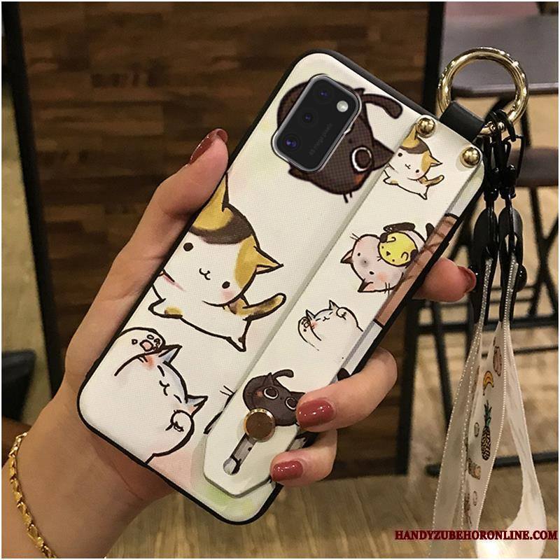 Samsung Galaxy A41 Coque Étui Noir Tendance Fluide Doux Dessin Animé Ornements Suspendus Protection