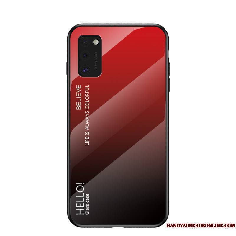 Samsung Galaxy A41 Dégradé Coque Net Rouge Tout Compris Étui Violet Marque De Tendance