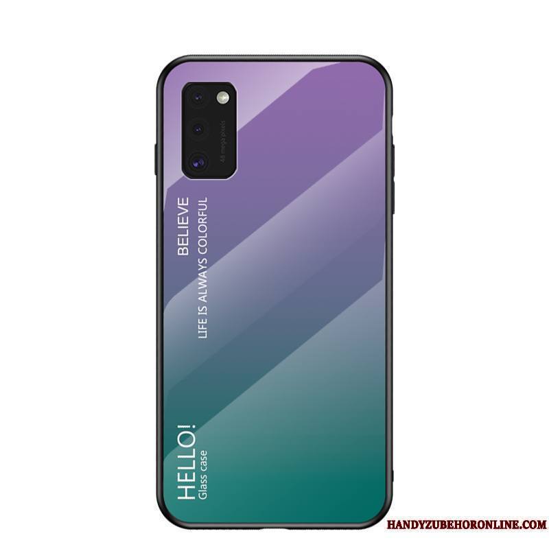 Samsung Galaxy A41 Dégradé Coque Net Rouge Tout Compris Étui Violet Marque De Tendance