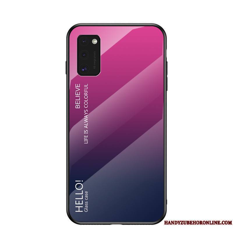 Samsung Galaxy A41 Dégradé Coque Net Rouge Tout Compris Étui Violet Marque De Tendance