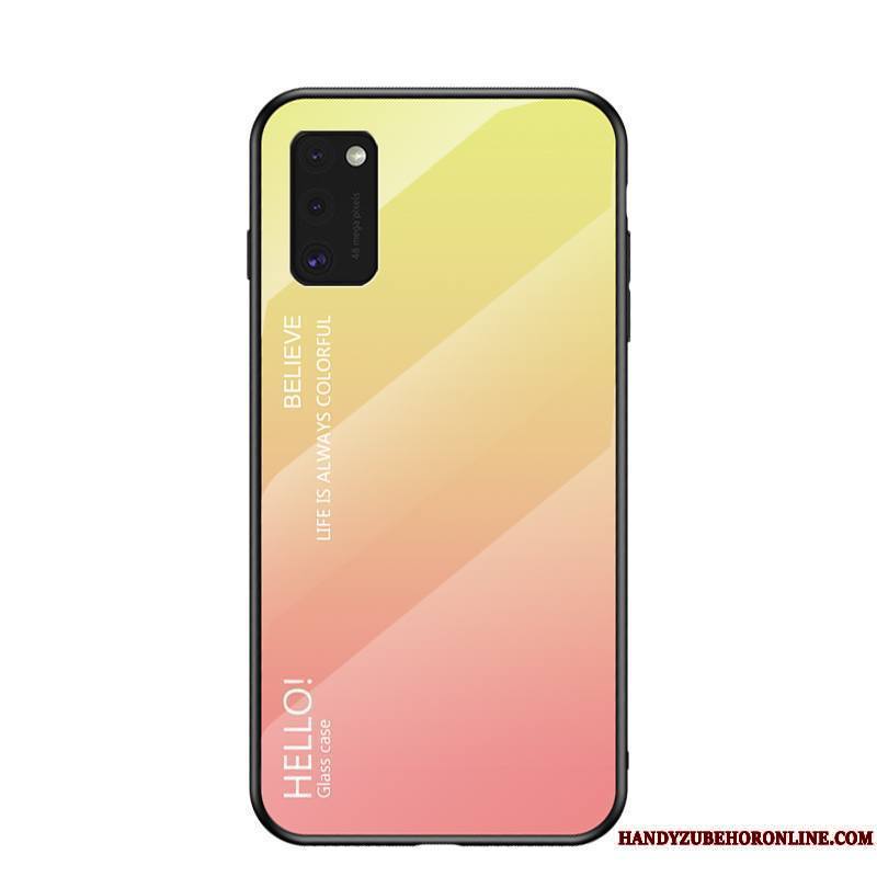 Samsung Galaxy A41 Dégradé Coque Net Rouge Tout Compris Étui Violet Marque De Tendance