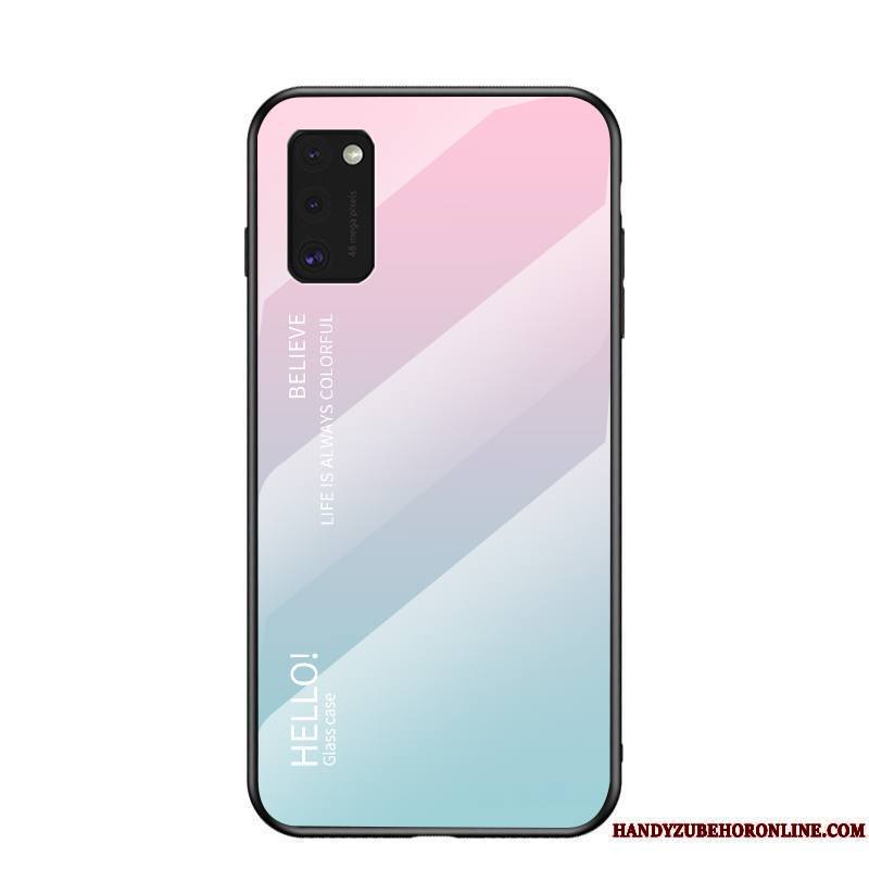 Samsung Galaxy A41 Dégradé Coque Net Rouge Tout Compris Étui Violet Marque De Tendance