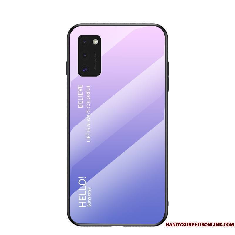 Samsung Galaxy A41 Dégradé Coque Net Rouge Tout Compris Étui Violet Marque De Tendance