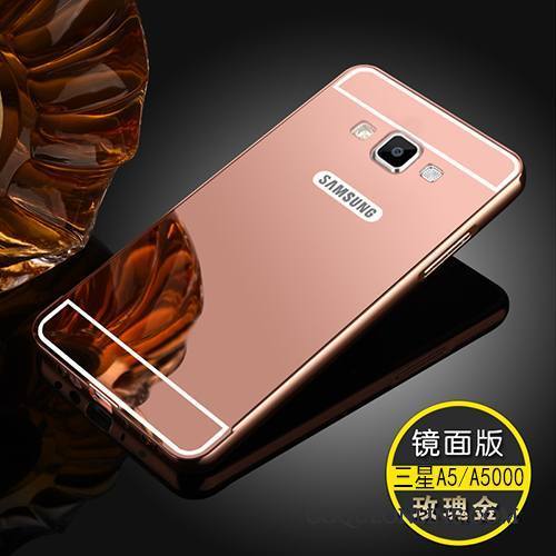 Samsung Galaxy A5 2015 Border Métal Miroir Couvercle Arrière Incassable Argent Coque De Téléphone