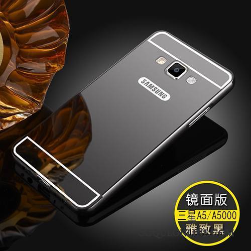 Samsung Galaxy A5 2015 Border Métal Miroir Couvercle Arrière Incassable Argent Coque De Téléphone